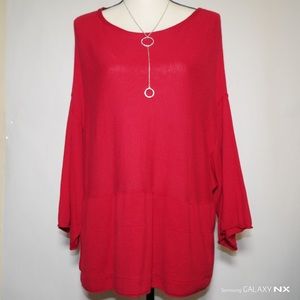 J. Jill Pure Jill Red Kimono Sweater Cashmere EUC